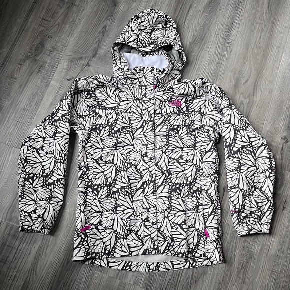 The North Face Youth Girl Hyvent Floral Rain Windbreaker Jacket Sz L 14/16 - Picture 1 of 10